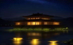 番茄动漫场景截图，人物在城市街道夜景中对话，氛围感强、光影细腻